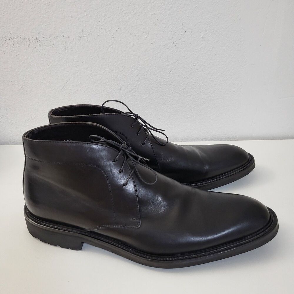 TO BOOT NEW YORK Richard Mens 11 Chukka Boots Black Calf Leather Handcrafted